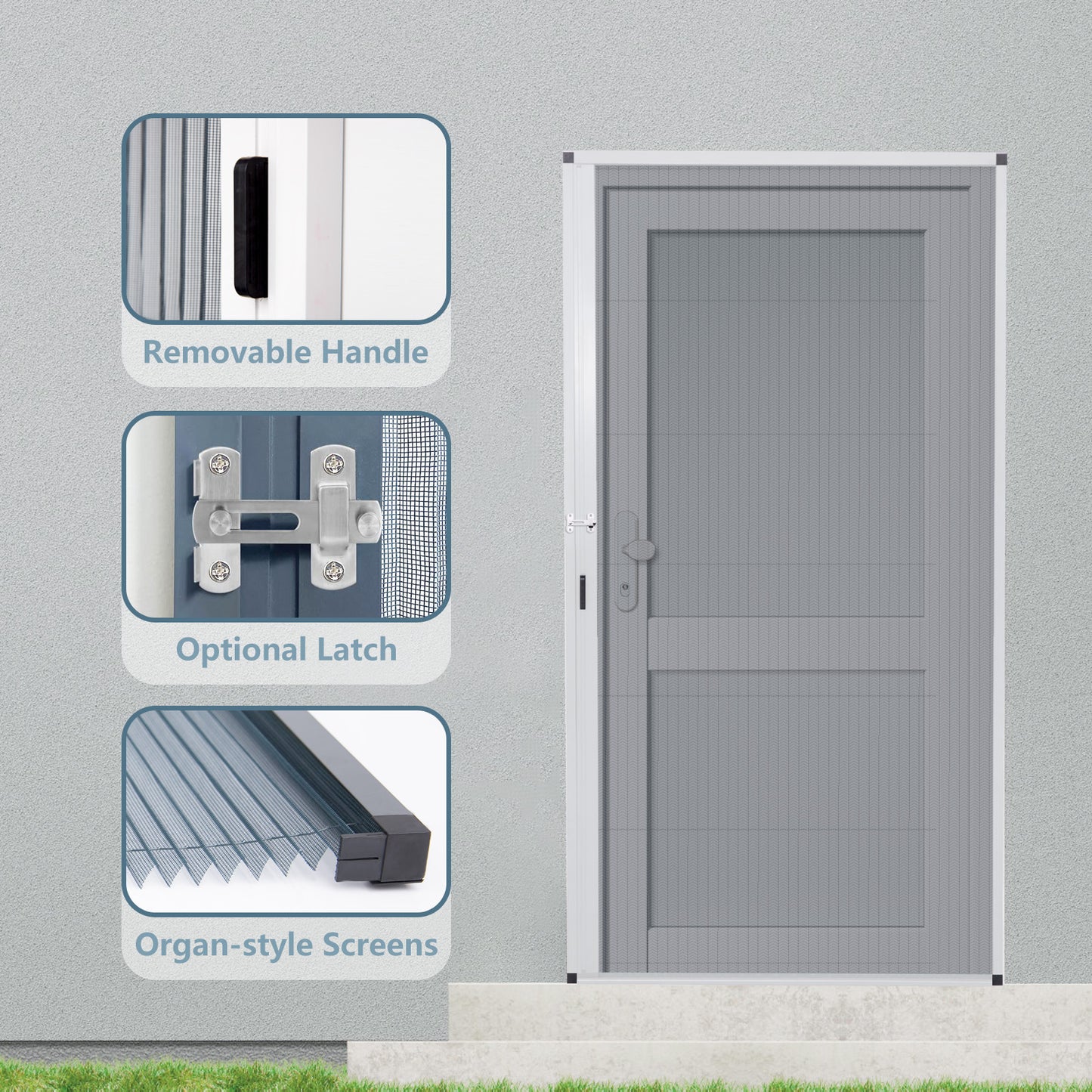 Porte moustiquaire rétractable (rail bas de 0,471 po) 