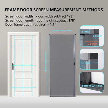 Retractable Screen Door（0.471in Low Track）