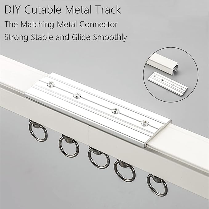 3PCS Track Connector Accessories for Aluminum Curtain Track,White