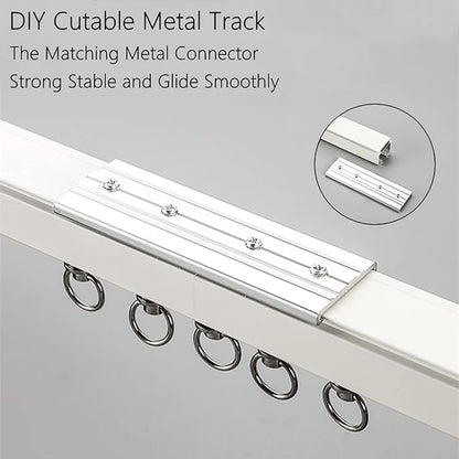 3PCS Track Connector Accessories for Aluminum Curtain Track,White