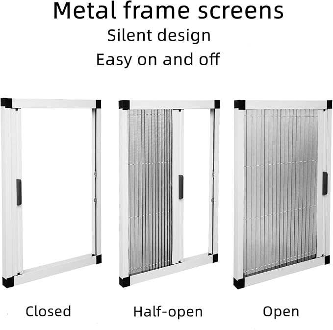 Window Screen, Skylight Frame Replacement Adjustable Assembled Mosquito Fiberglass Retractable Custom Windows Screen