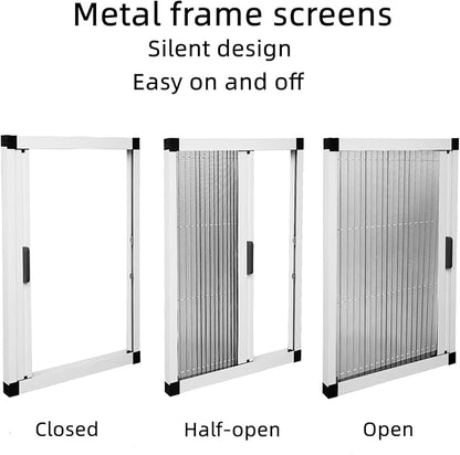 Window Screen, Skylight Frame Replacement Adjustable Assembled Mosquito Fiberglass Retractable Custom Windows Screen