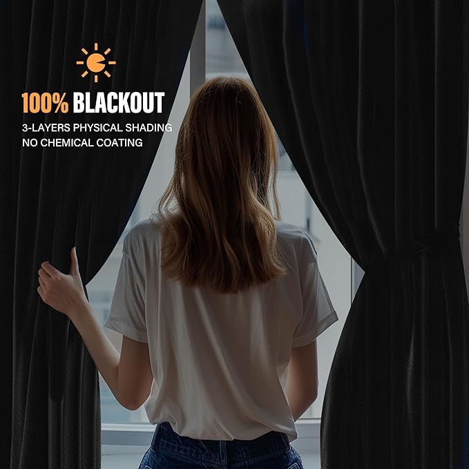 Room Blackout Divider Curtain with Flexible Ceiling Track Suit