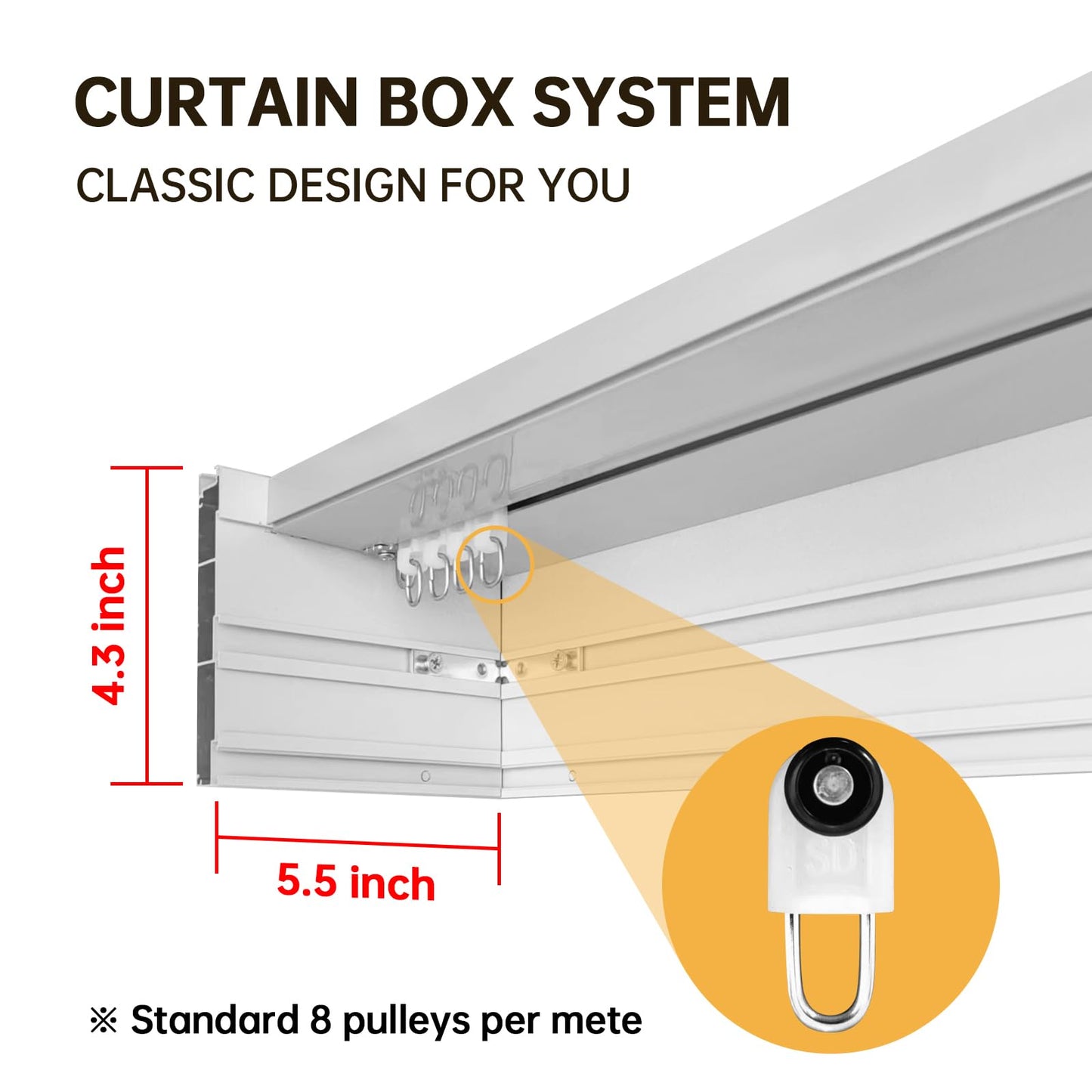 Single Curtain Track Box